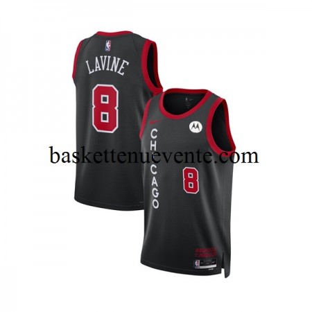 Maillot Basket Chicago Bulls Zach LaVine 8 Nike 2023-2024 City Edition Noir Swingman - Homme